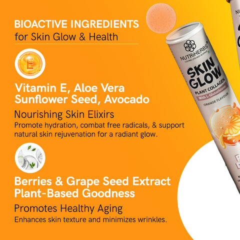 Skin Glow L-Glutathione Effervescent Tablets with Vitamin C Supplement for Radiant Skin