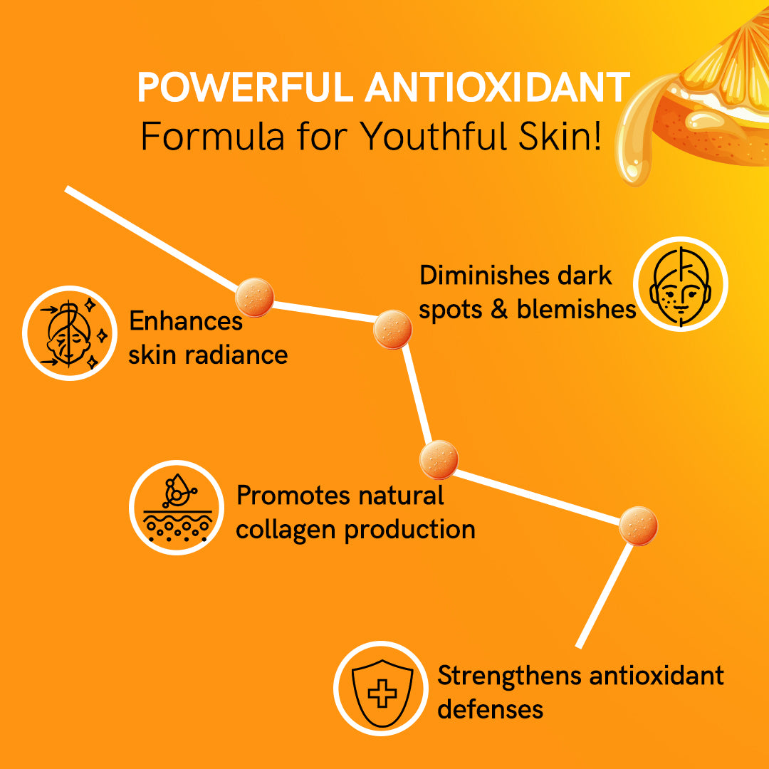 Skin Glow L-Glutathione Effervescent Tablets with Vitamin C Supplement for Radiant Skin