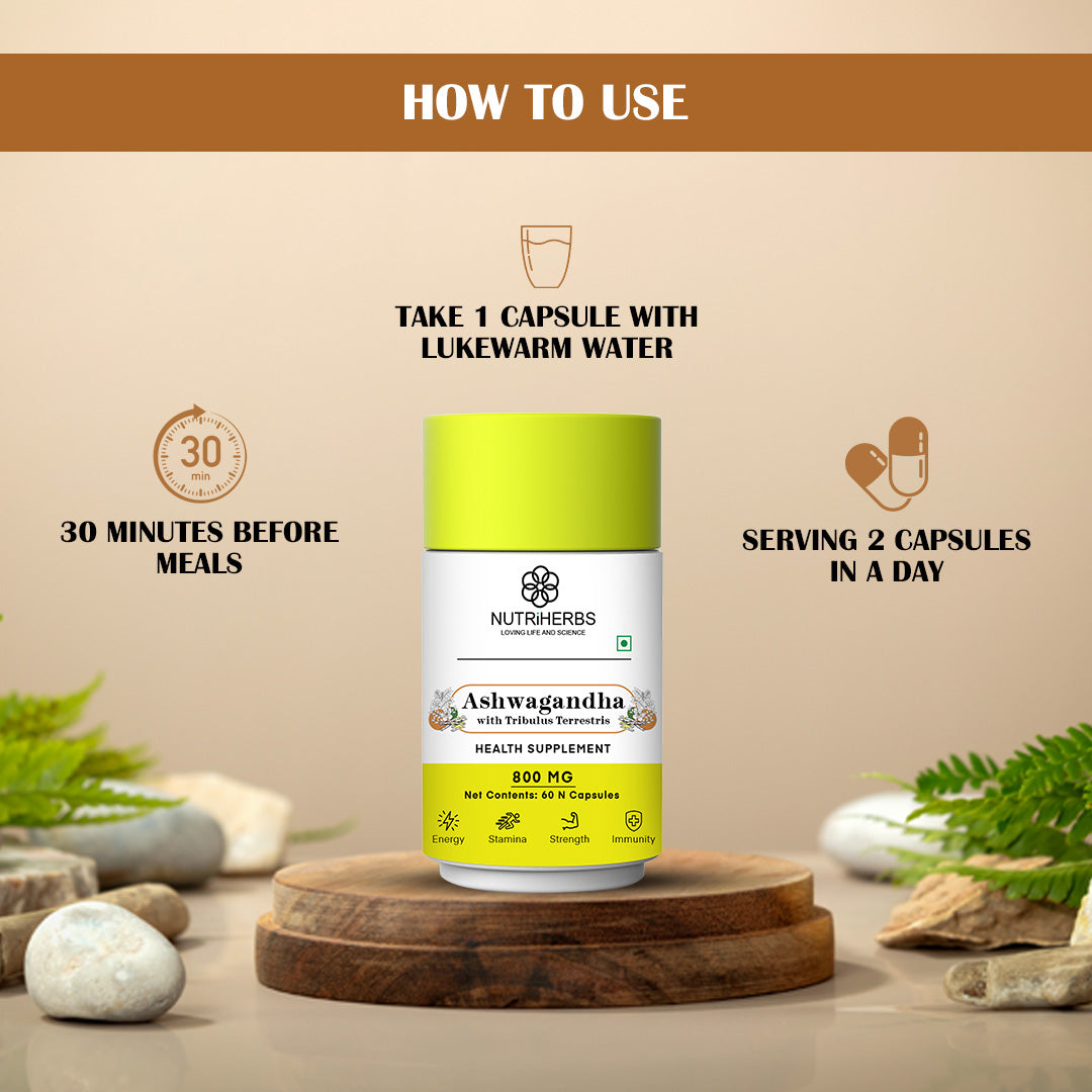 Ashwagandha with Tribulus Terrestris (Gokshura) for Stamina & Power