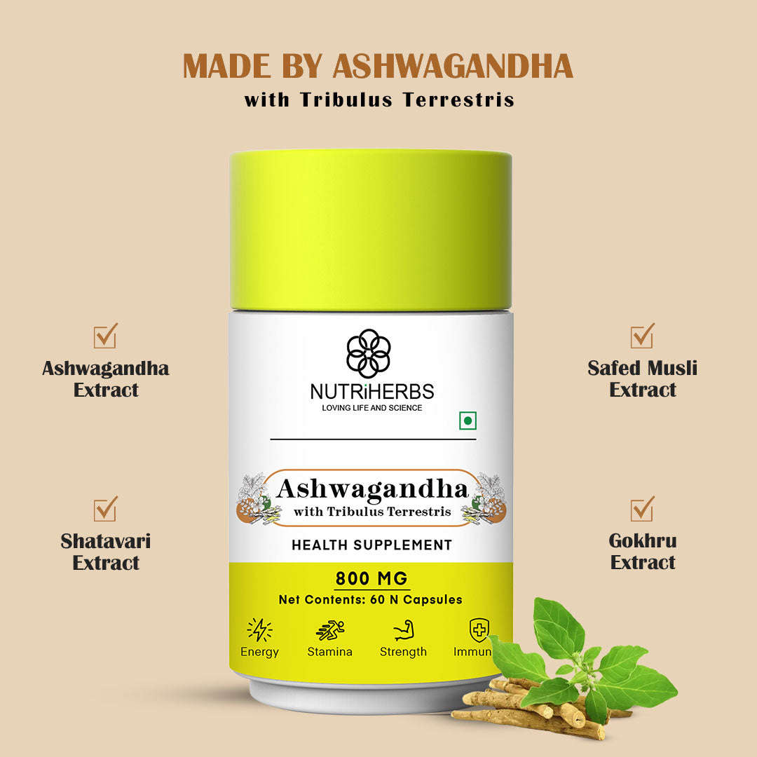 Ashwagandha with Tribulus Terrestris (Gokshura) for Stamina & Power