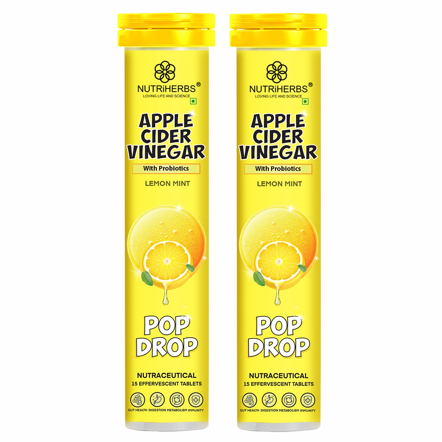 Apple Cider Vinegar (ACV) Effervescent Tablets with Probiotics | Promote Healthy Gut, Digestion & Boost Immunity