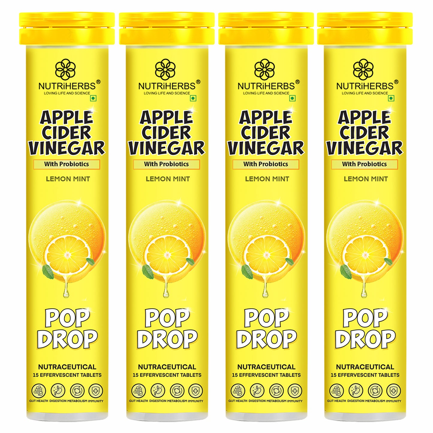 Apple Cider Vinegar (ACV) Effervescent Tablets with Probiotics | Promote Healthy Gut, Digestion & Boost Immunity