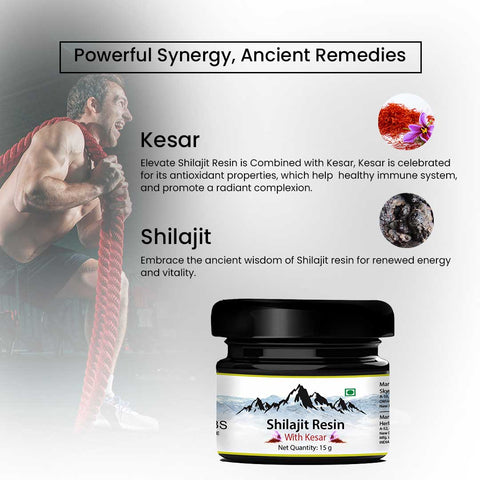 Pure Shilajit Resin with  Kesar