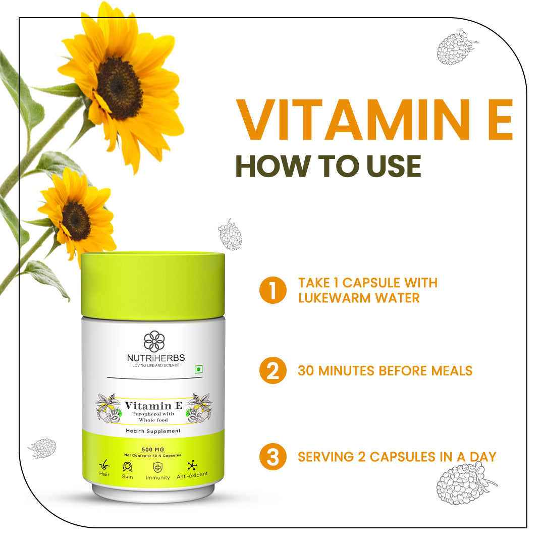 Vitamin E Capsules for Glowing Skin & Hair