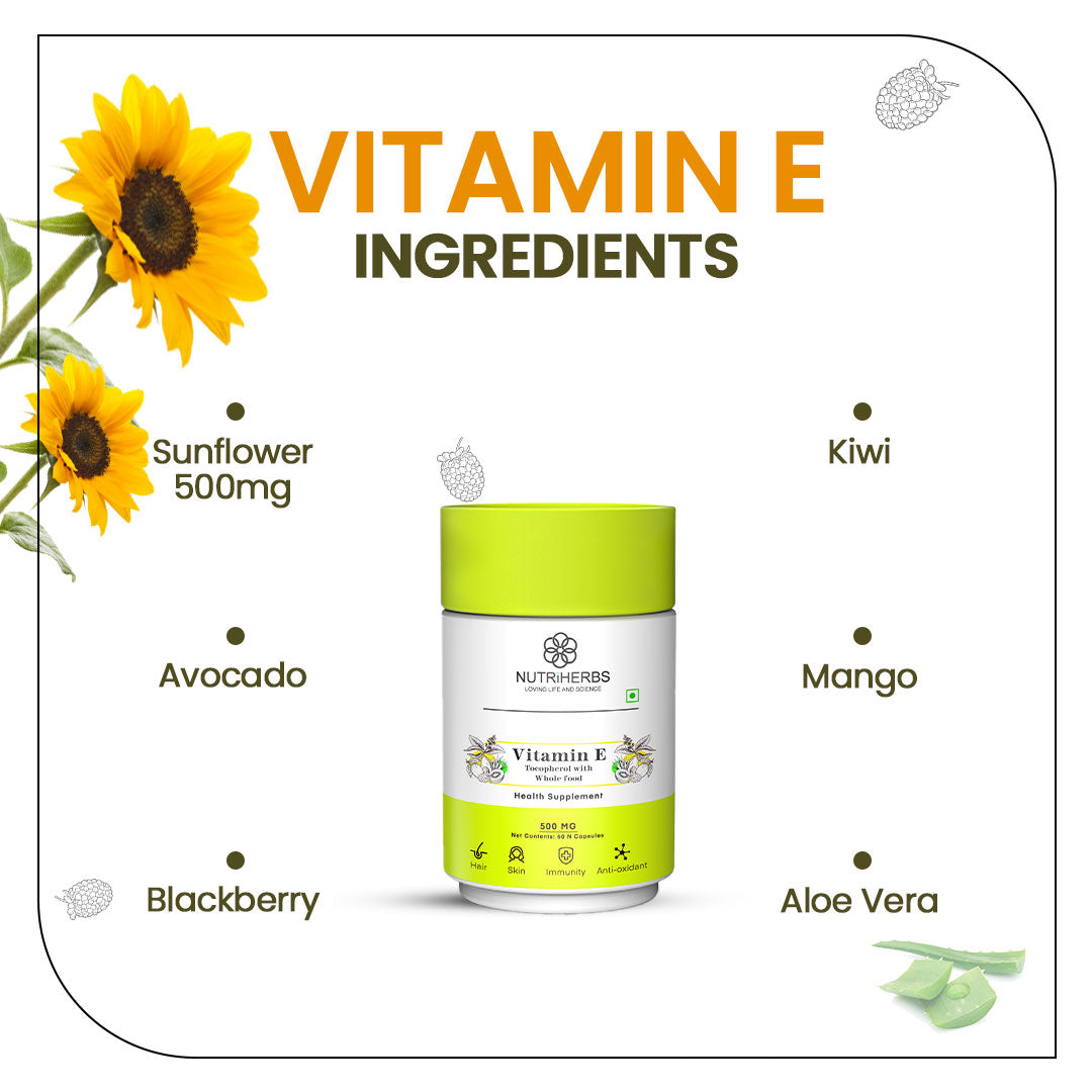 Vitamin E Capsules for Glowing Skin & Hair