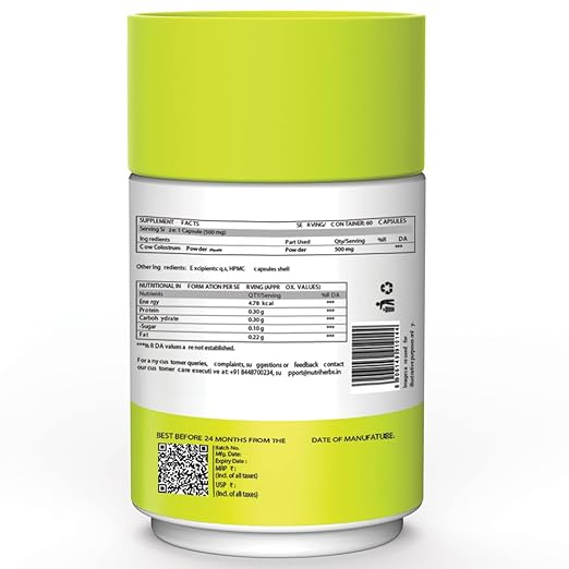 Cow Colostrum Capsules for Immunity