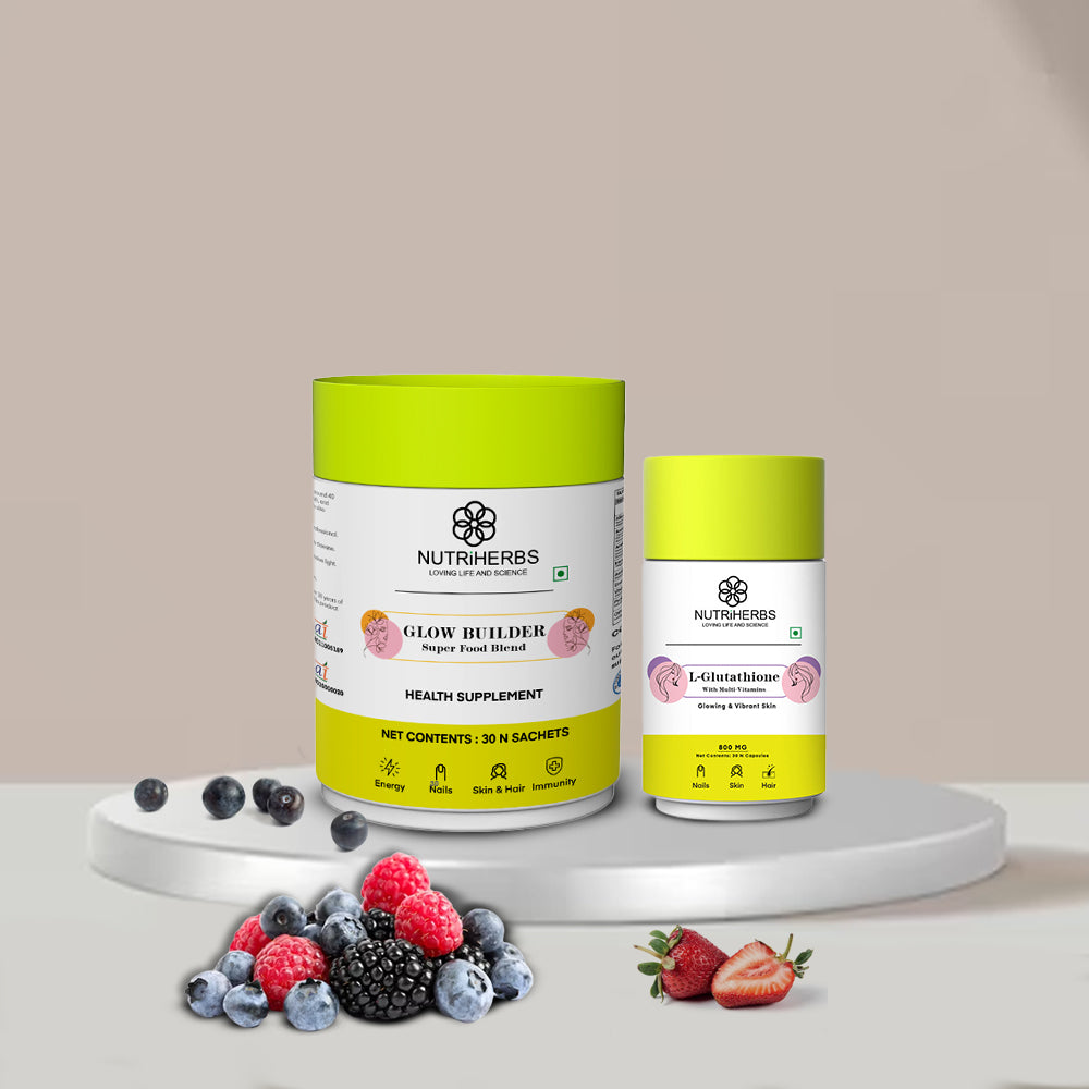 Glow Builder – L-Glutathione Sachets & Capsules Combo