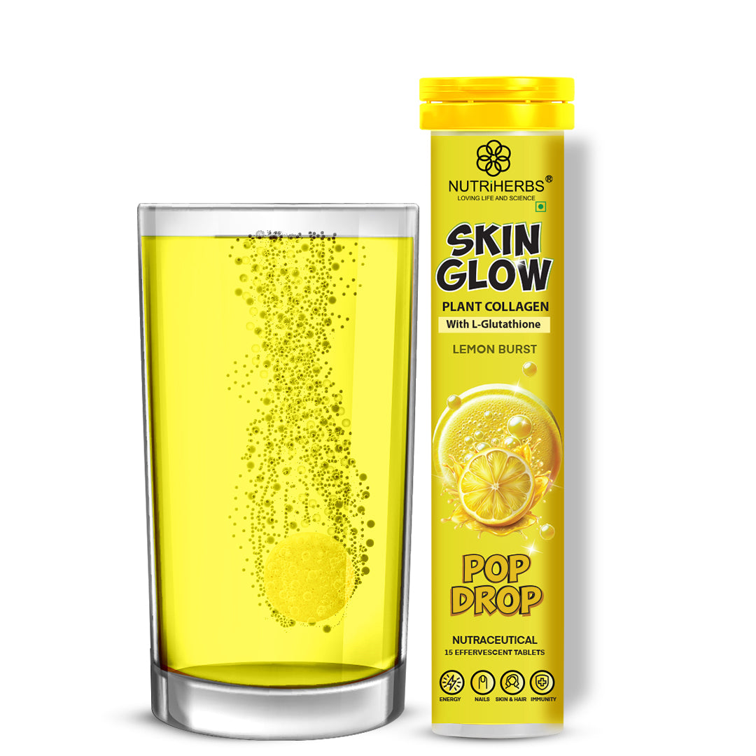 Skin Glow L-Glutathione Effervescent Tablets with Vitamin C Supplement for Radiant Skin