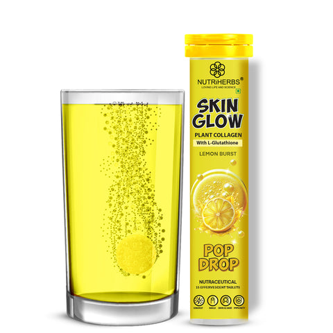 Skin Glow L-Glutathione Effervescent Tablets with Vitamin C Supplement for Radiant Skin