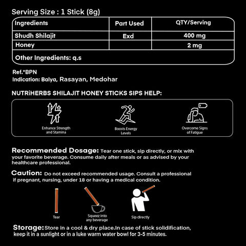 Shilajit Honey Sticks