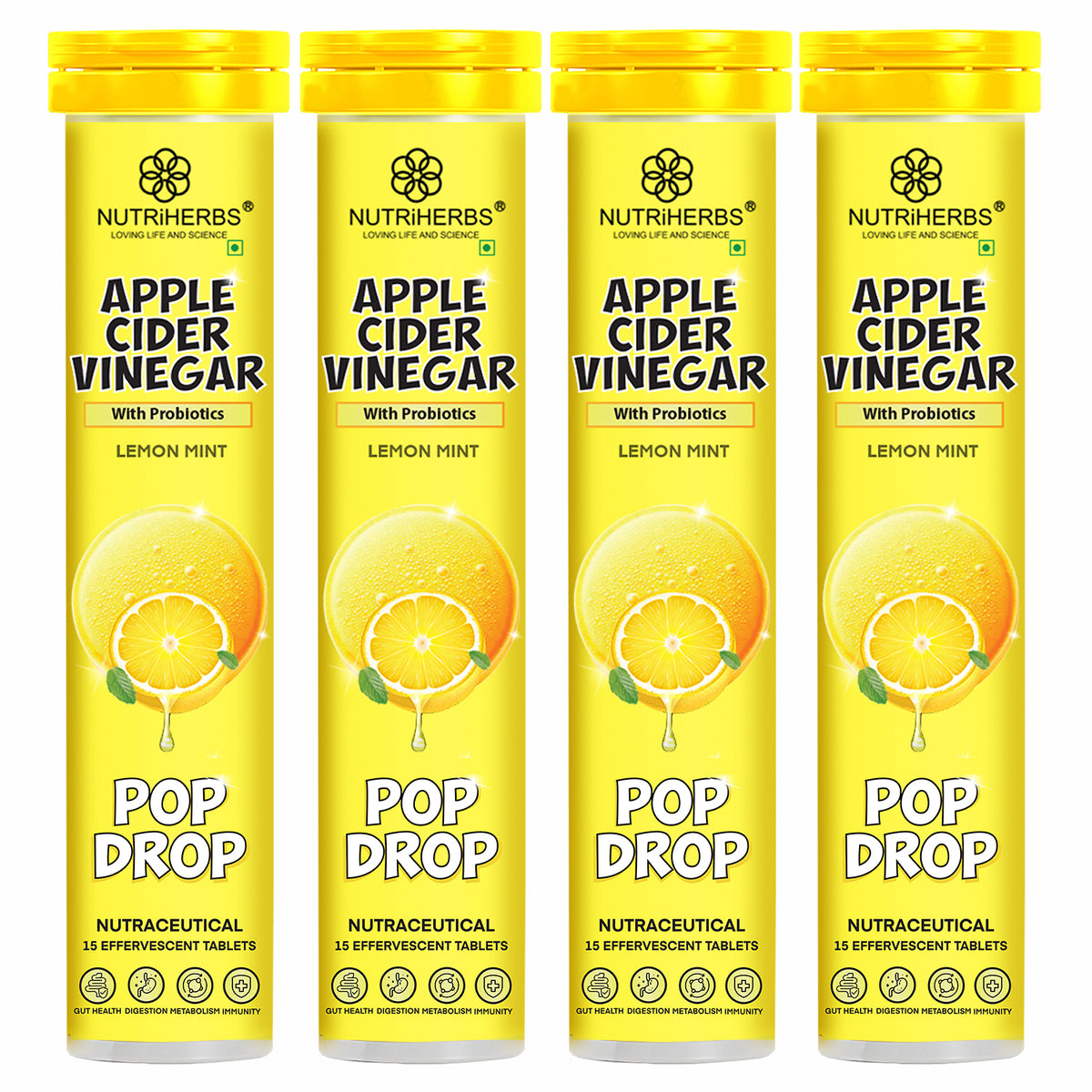 Apple Cider Vinegar (ACV) Effervescent Tablets with Probiotics | Promote Healthy Gut, Digestion & Boost Immunity image 3