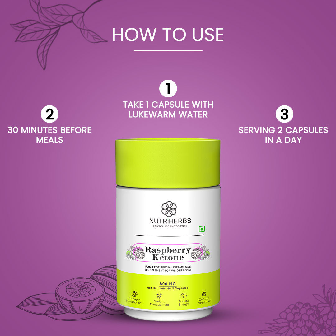 Weight Management Raspberry Supplements (60 Capsules) for Fat ...