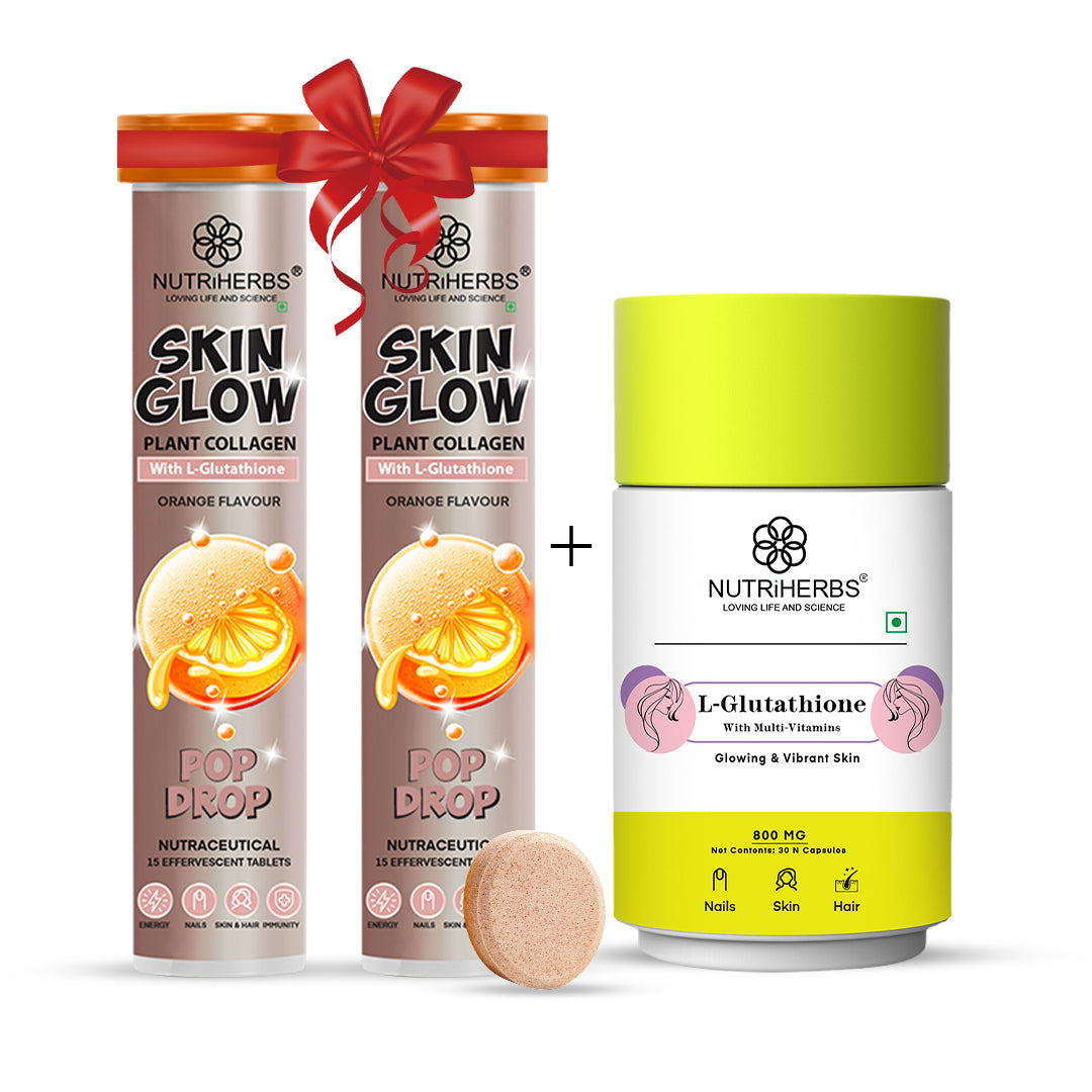 Skin Glow + Glutathione For Skin Whitening, Radiance & Anti-Aging, Ultimate Collagen Booster Combo image 1