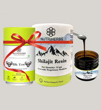 Thumbnail for Nutriherbs Shilajit Resin & Oh Yes Stamina Booster Supplements Combo  Pack